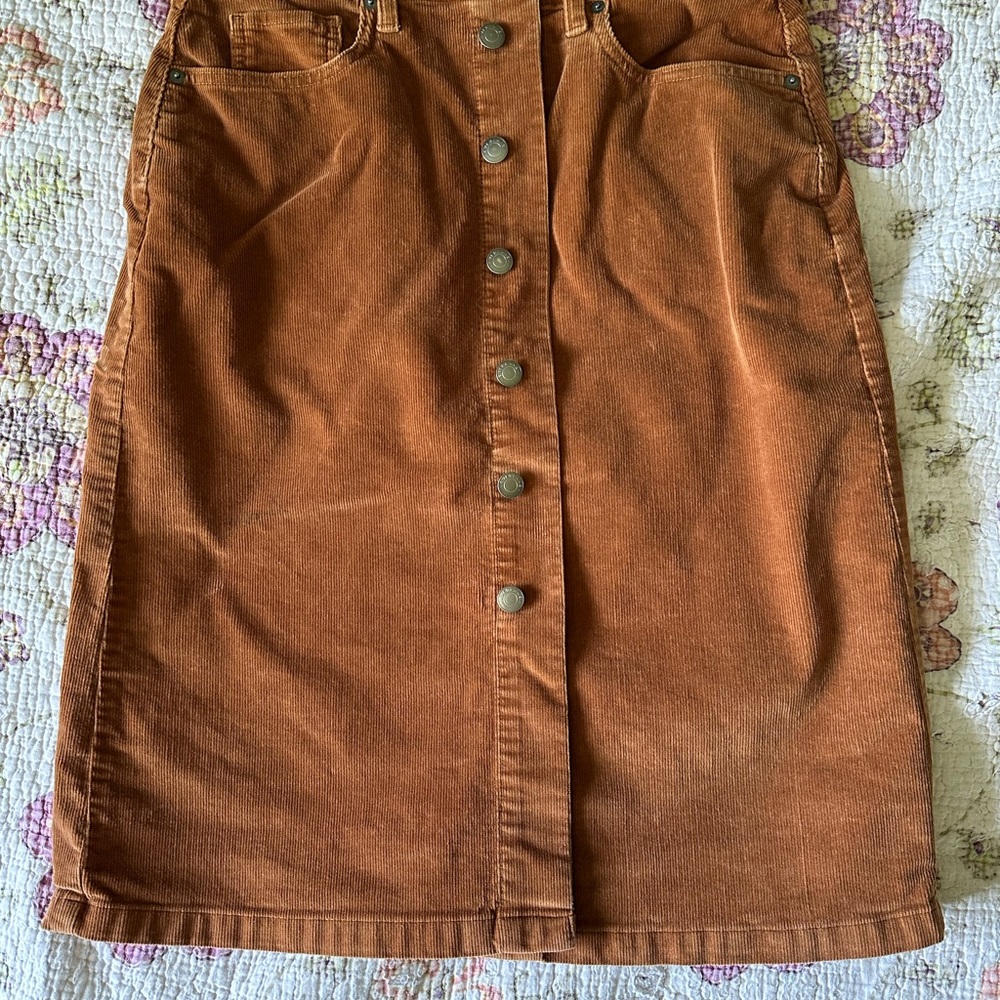 Everlane Brown Knee-Length Pencil Skirt